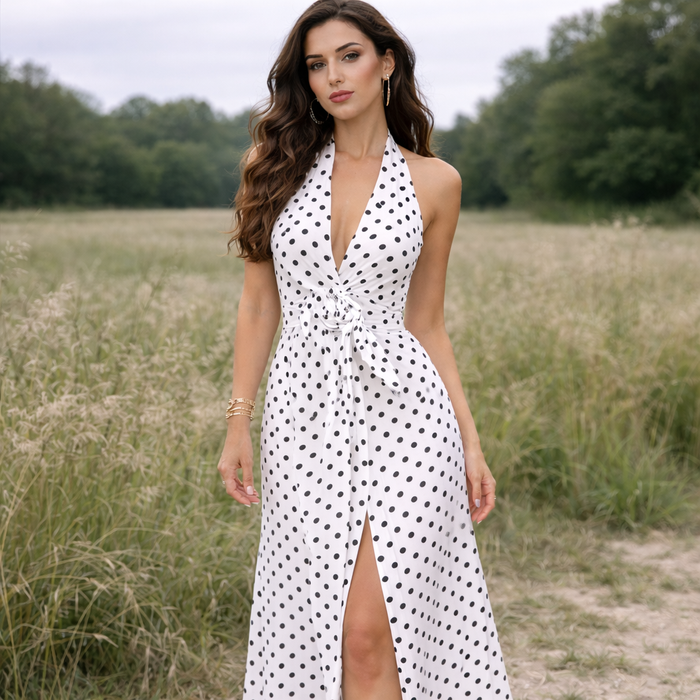 Polka Dot Dress | Feminine Design | Long Length