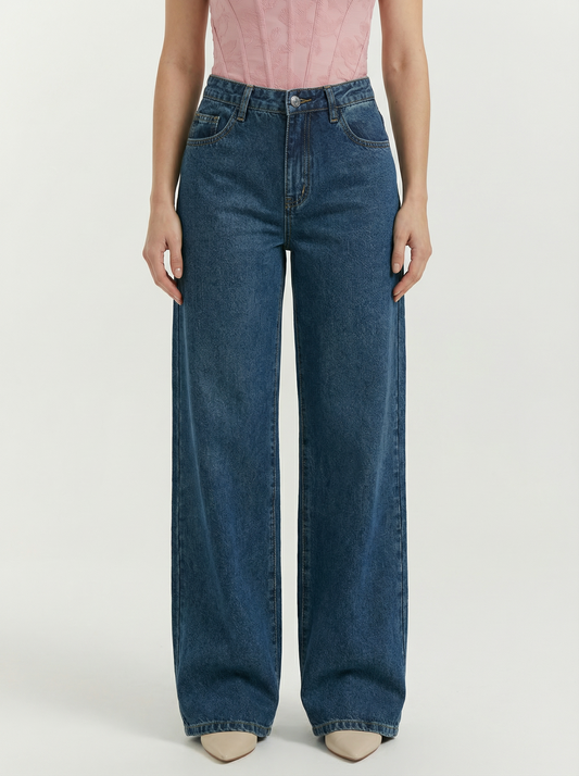 Women’s Relaxed Fit Wide Leg Denim Jeans