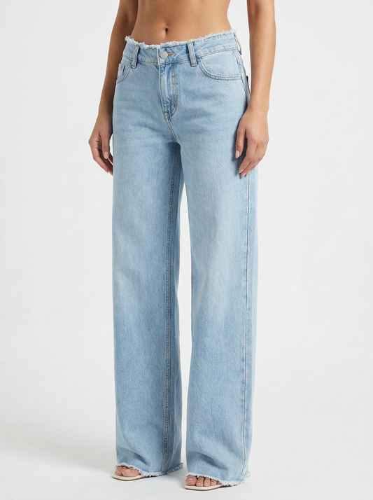 Women’s High Waist Light Wash Wide Leg Denim Jeans